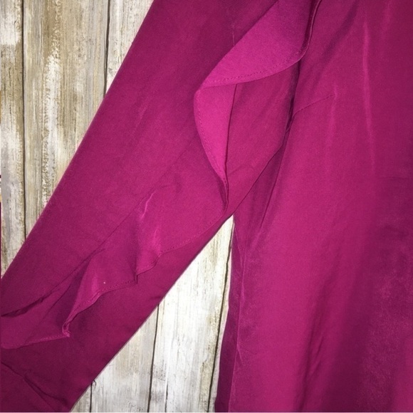 Umgee Magenta Ruffle Sleeve Blouse - Picture 3 of 4